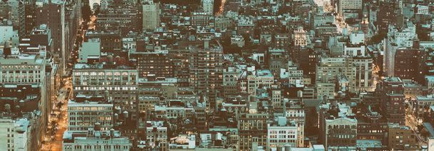 Niesamowity noc antenowe panoramę Manhattan, Nowy Jork – Usa. - Zdjęcie, obraz