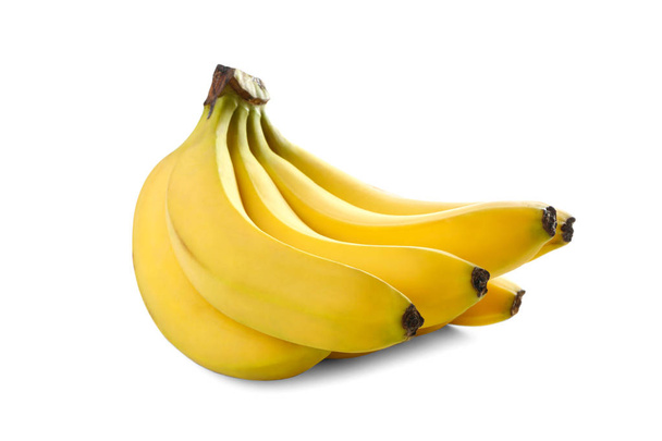 Ripe bananas on white background - Φωτογραφία, εικόνα
