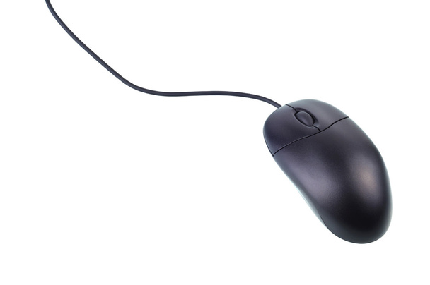 siyah bilgisayar fare kablosu ile - Fotoğraf, Görsel