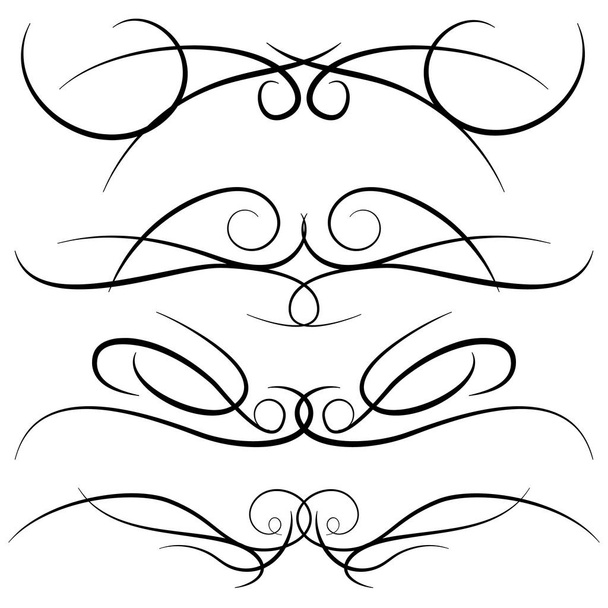 Set of vintage decorative curls, swirls, monograms and calligraphic borders. - Vector, Imagen