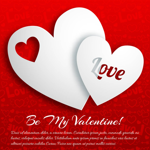 Romantic Greeting Poster - Vector, Image