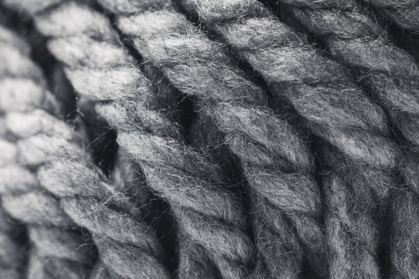 close up view of grey yarn ball - Foto, Imagem