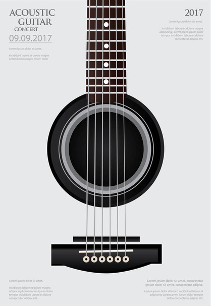 Guitar Concert Poster Background Template Vector Illustration - Vector, Image