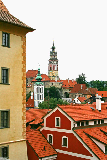 Stare czeskie miasteczko Cesky Krumlov w Czeskiej architektury  - Zdjęcie, obraz