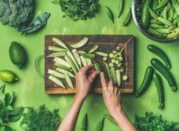  healthy green vegan cooking ingredients - Valokuva, kuva