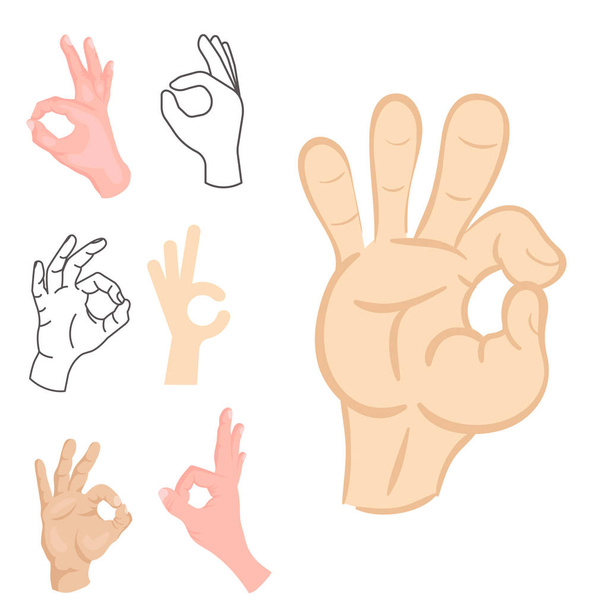Ok hands success gesture okey yes agreement signal business human agree best approval vector. - Vector, Image