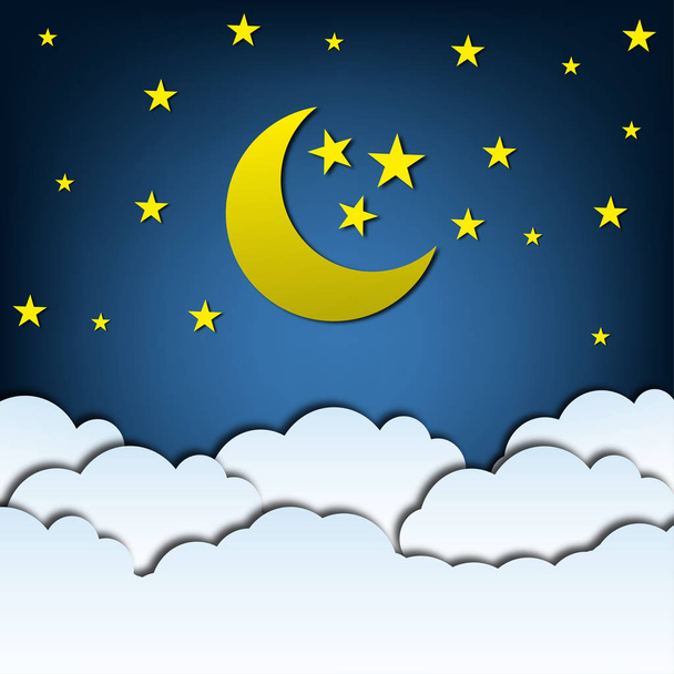 Night sky. The moon and the stars. Beautiful. Space. For your design. - Vector, Image
