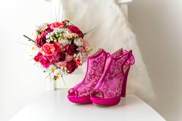 Wedding detail photography. Bridal shoes - Photo, Image