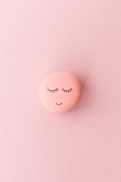 Macaroon with drawn face - Photo, image