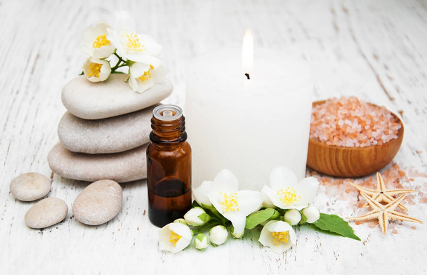 essential oil with jasmine flower - Photo, Image