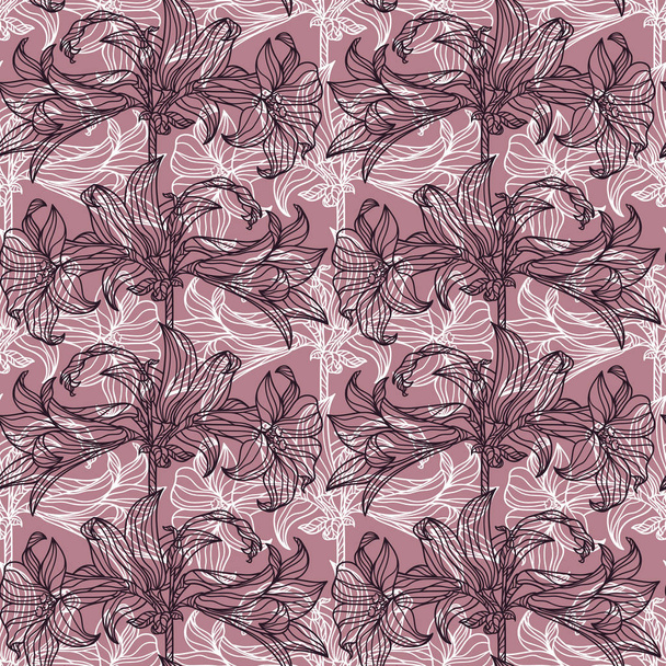 Vector seamless pattern with flowers. - Διάνυσμα, εικόνα