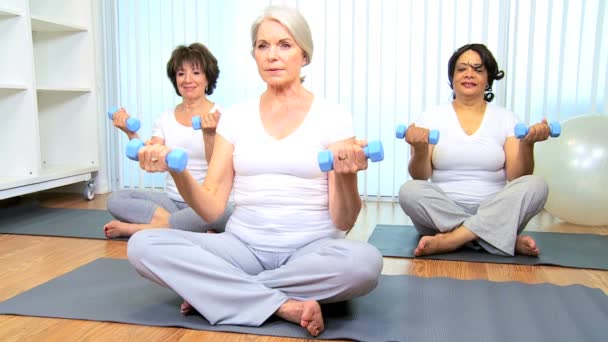 Senior Female Instructor Yoga Class - Imágenes, Vídeo