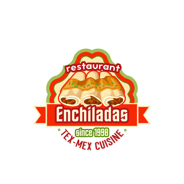 Enchiladas mexické kuchyně vektor rychlé občerstvení ikona - Vektor, obrázek