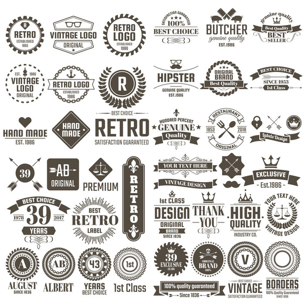 Logotipo de vetor retro vintage para banner, cartaz, panfleto
 - Vetor, Imagem