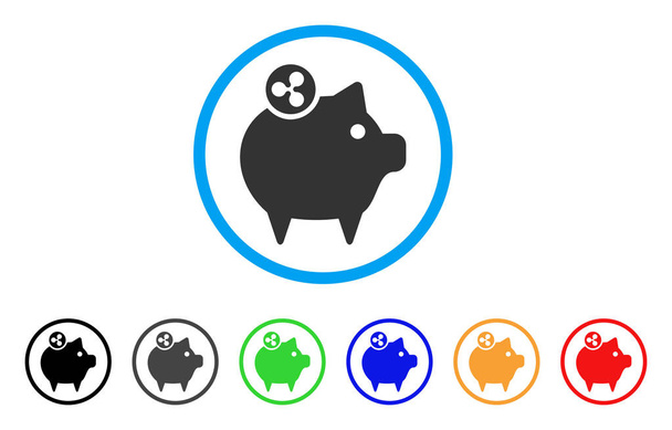 Ripple Piggy Bank Rounded Icon - Vector, Image