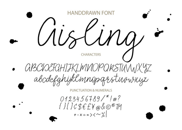 Modern calligraphic font. Brush painted letters. - Vector, Image