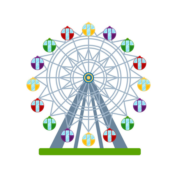 Colorful ferris wheel on white background, vector illustration - Vektör, Görsel