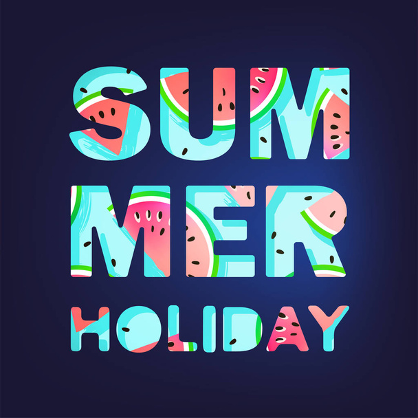 Summer holiday concept. Vector template for poster, banner, card, flyer etc. - Vecteur, image