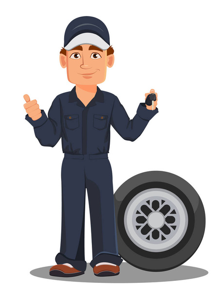 Professional auto mechanic in uniform - Vector, Image