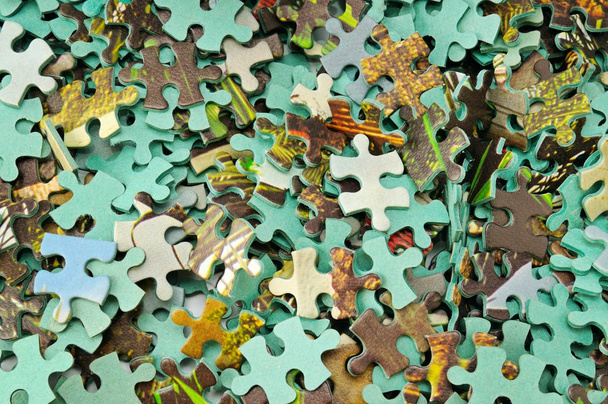 Jigsaw puzzle color background. - 写真・画像
