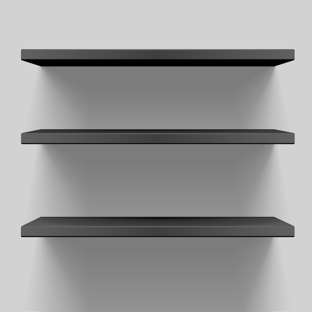 Black shelves - Vector, afbeelding