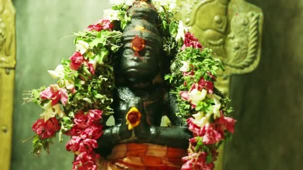Bir heykel, Lord Hanuman Hindu Tanrıça, geleneksel Hindu tapınağı, Hindistan - Video, Çekim