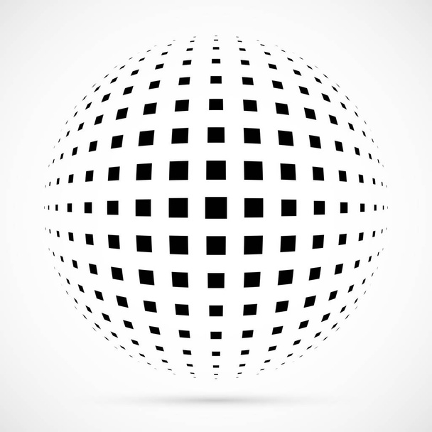 Vecteur 3D blanc demi-teinte sphère.Dotée fond sphérique.Modèle de logo avec ombre.Dots isolés sur le fond blanc
. - Vecteur, image