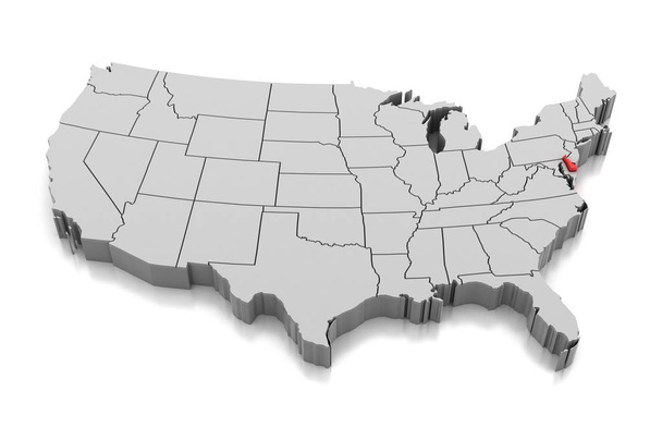 Mappa dello stato del Delaware, Stati Uniti d'America
 - Foto, immagini