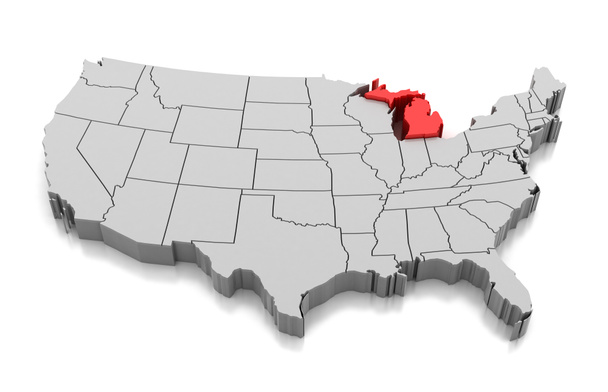 Kaart van Michigan state, Usa - Foto, afbeelding