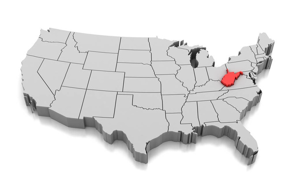 Carte de l'État de Virginie occidentale, États-Unis
 - Photo, image