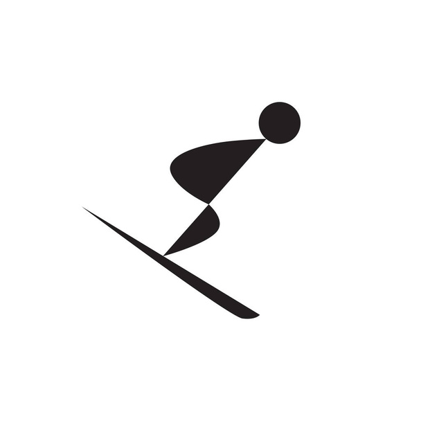 skier or snowboarder web icon- vector illustration - Vector, Image