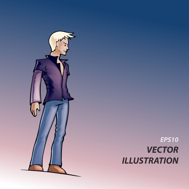 Vector illustration of a blond man. - Vector, Image