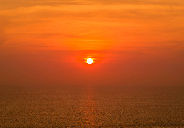 view of beautiful sunset on tropical sea at andaman sea in thailand - Photo, Image