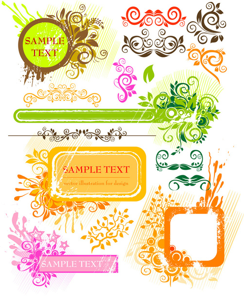 Abstract pattern for design. Floral retro elements for background. - Vektori, kuva