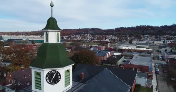 Slow Orbit Around Small Town Chapel 's Steeple
 - Кадры, видео