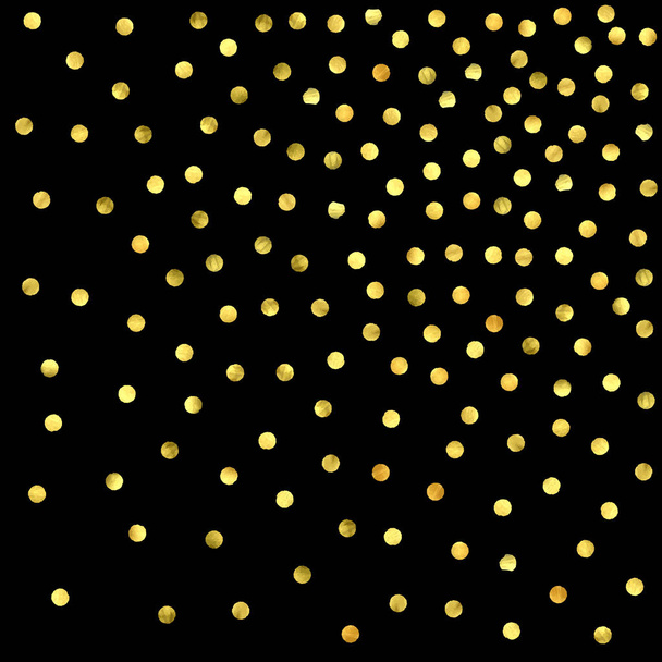 Golden confetti isolated on black background. - Vector, Image
