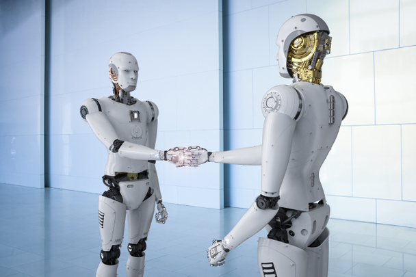 robot hand shake - Photo, Image