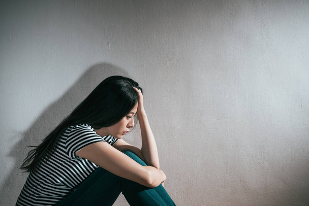 woman feeling depressed on white background - Photo, Image