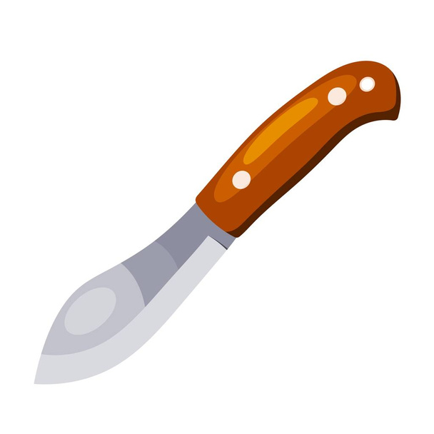 Color image of the knife. Vector illustration of a simple knife in Cartoon style on a white background. - Vektori, kuva