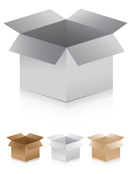 3d vector ilustrado cajas de dibujos animados
 - Vector, imagen