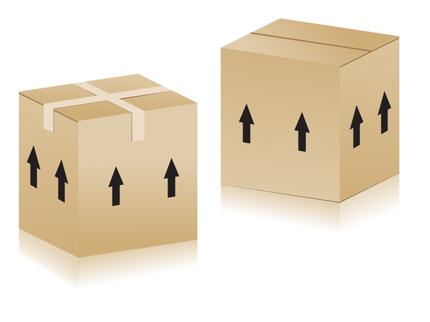 3d vector illustrated cartoon boxes - Vector, Image