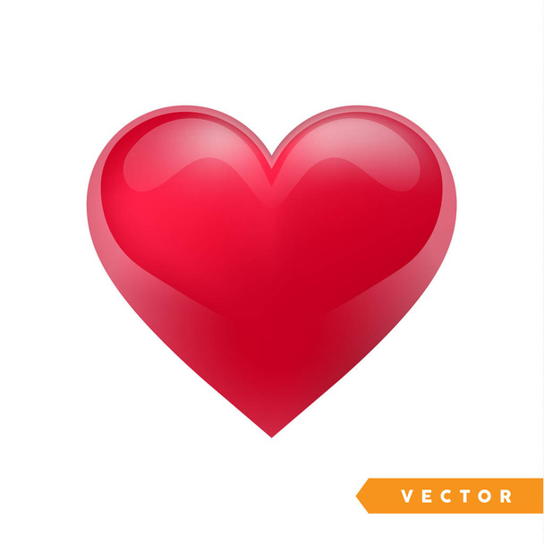 Realistic red valentine heart. Vector illustration - Vector, Imagen
