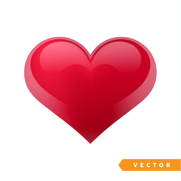 Realistic red valentine heart. Vector illustration - ベクター画像
