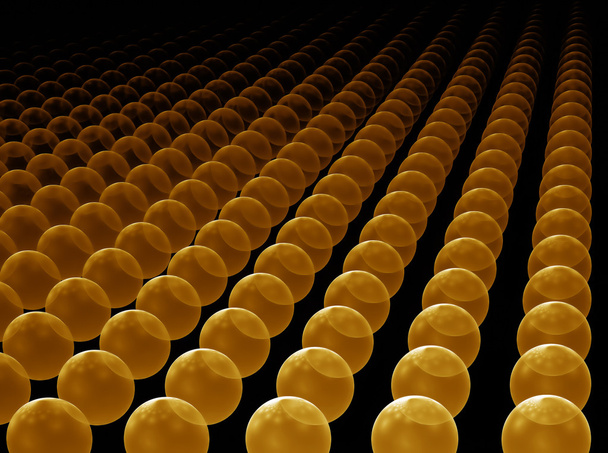 Horizonte de esferas douradas
 - Foto, Imagem