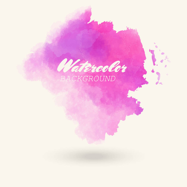 Pink abstract watercolor background for logo. Hand drawn stains and splashes. Vector texture illustration handmade - Vektori, kuva