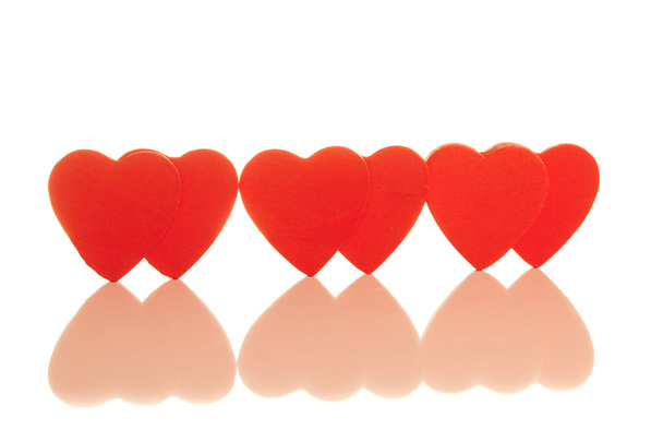 drei Paar rote Herzen - Foto, Bild