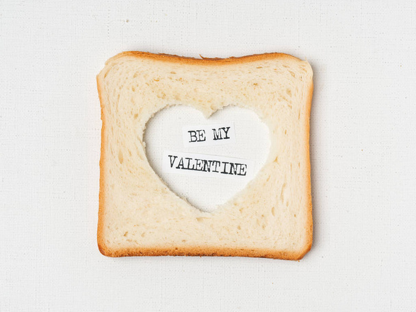 Be my valentine words in bread - Photo, image