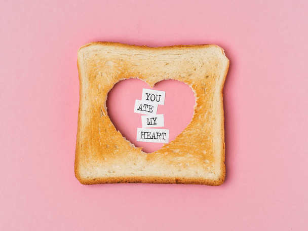 You Ate my Heart words in bread - Фото, зображення