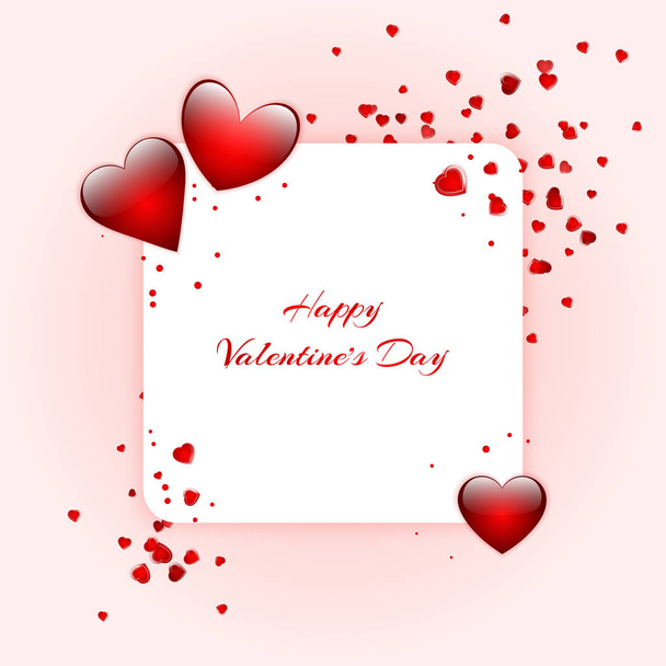 Romantic background with hearts - Vector, Image
