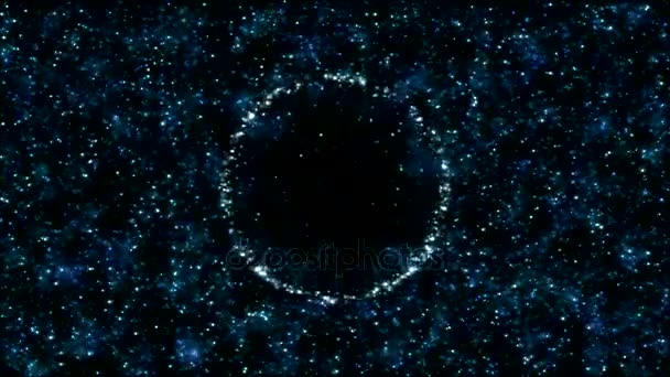 Tła cząstek odepchniety przez rosnące Bubble - pętla niebieski - Materiał filmowy, wideo
